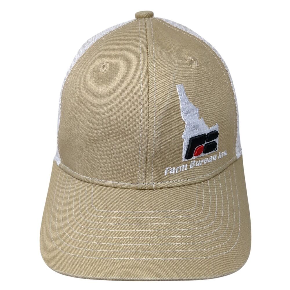 Farm Bureau Ins We Know Idaho We Grew Up Here Trucker Hat Tan OS Buck's Bags